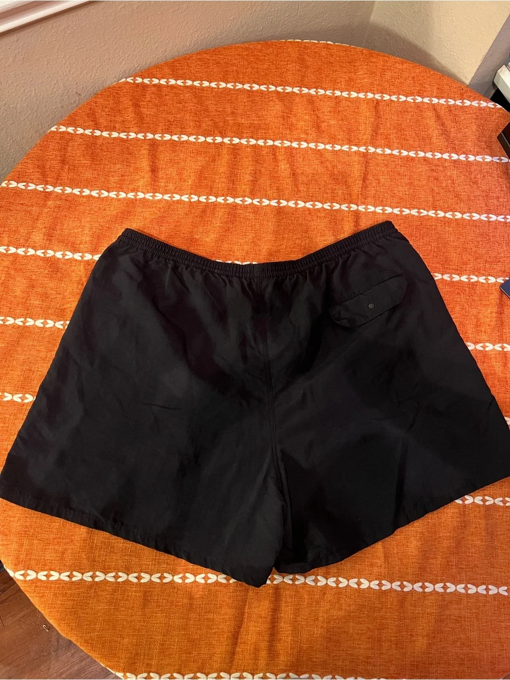 Patagonia Black Shorts with Multicolor Logo Stripe